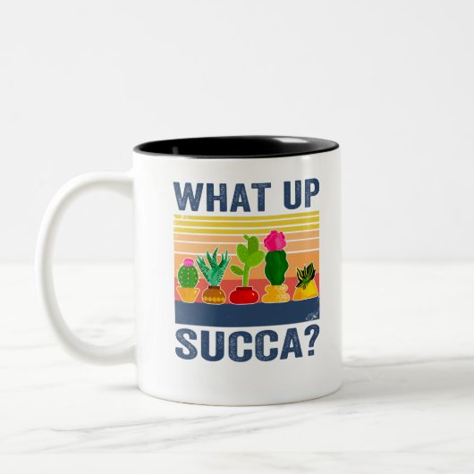 Tasse 2 Couleurs Quoi, Succa ? Cactus Succulent amusant (Gauche)