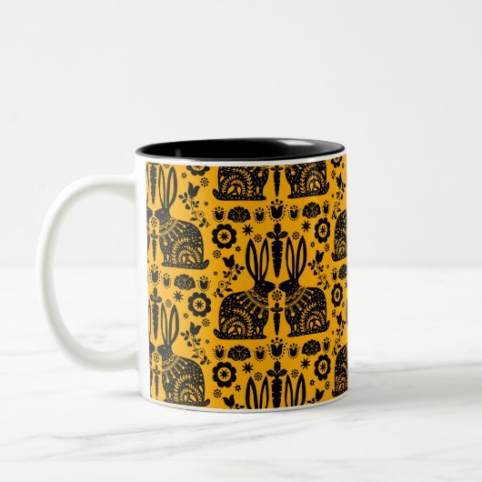 Tasse 2 Couleurs Rabbit Nordic Scandinavian Folk Art (Gauche)