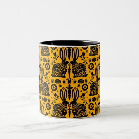 Tasse 2 Couleurs Rabbit Nordic Scandinavian Folk Art (Centre)