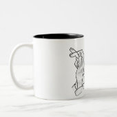 Tasse 2 Couleurs Rabbit Silhouette main (Gauche)