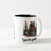 Tasse 2 Couleurs Raccoon aime les ordures (Devant droit)