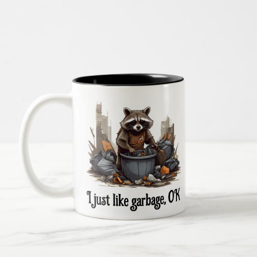 Tasse 2 Couleurs Raccoon aime les ordures (Gauche)
