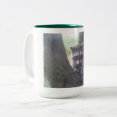 Tasse 2 Couleurs Raccoon dans l'arbre (Devant gauche)