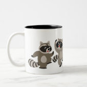 Tasse 2 Couleurs Raccoons de caricatures de danse mignonne (Gauche)