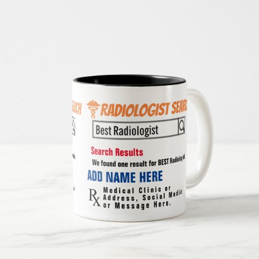 Tasse 2 Couleurs Radiologiste Recherche de bougie cadeau (Devant droit)