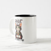 Tasse 2 Couleurs Rage Me Consume Fleur Chat (Devant gauche)