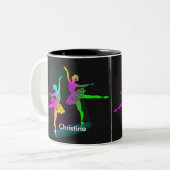 Tasse 2 Couleurs Rainbow Ballerinas Danser Personnalisé (Devant gauche)
