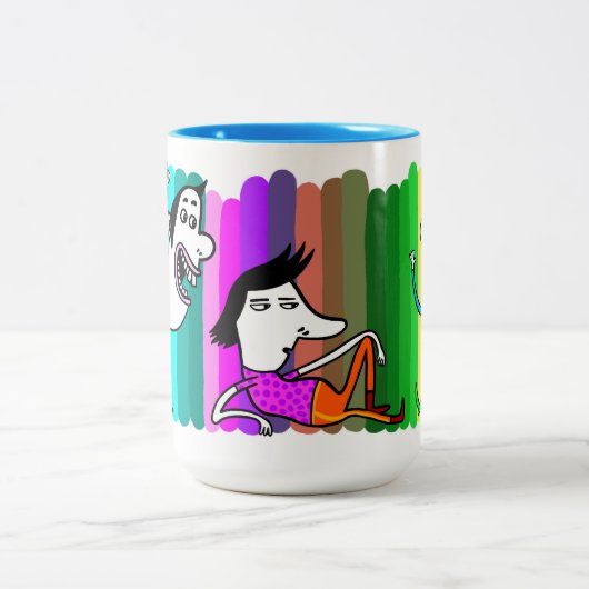 Tasse 2 Couleurs Rainbow hello (Centre)