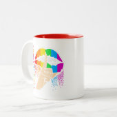 Tasse 2 Couleurs Rainbow Lips Lgbt Pride (Devant gauche)