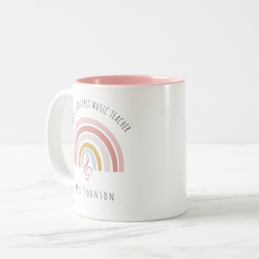 Tasse 2 Couleurs Rainbow Music Enseignant Custom Merci Cadeau (Devant gauche)