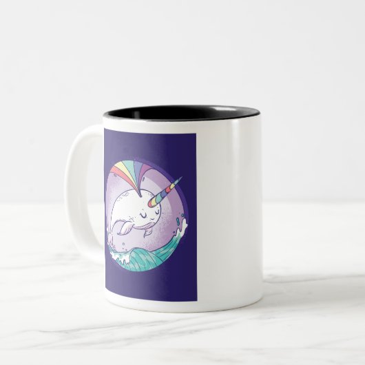 Tasse 2 Couleurs Rainbow Narwhal (Devant gauche)