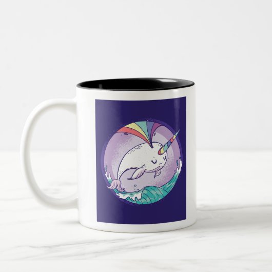 Tasse 2 Couleurs Rainbow Narwhal (Gauche)