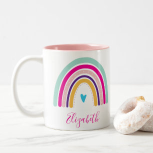 Tasse 2 Couleurs RAINBOW NOM coloré fun boho design