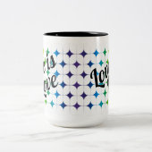 Tasse 2 Couleurs Rainbow Sparkle Love is Love Gay pride Phrase (Centre)