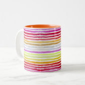 Tasse 2 Couleurs Rainbow stripes cute watercolor (Devant gauche)