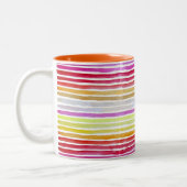 Tasse 2 Couleurs Rainbow stripes cute watercolor (Gauche)