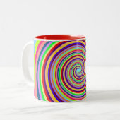 Tasse 2 Couleurs Rainbow "Trippin'" psychédélique pop art barboter (Devant gauche)