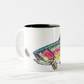 Tasse 2 Couleurs Rainbow Trout Fly (Devant gauche)