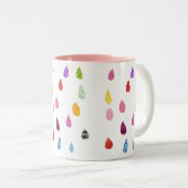 Tasse 2 Couleurs Raindrops collage d'art collage mignon boho (Devant droit)