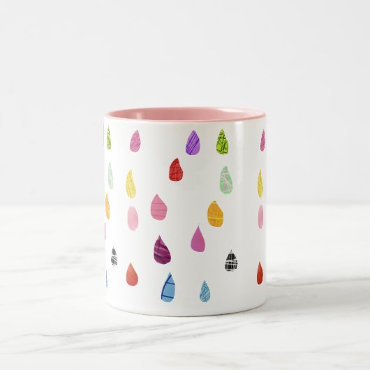 Tasse 2 Couleurs Raindrops collage d'art collage mignon boho (Centre)