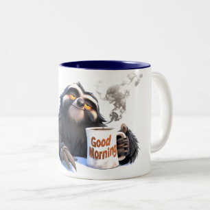 Tasse 2 Couleurs Ralentir et siroter : Bonjour avec un paresseux