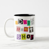 Tasse 2 Couleurs ransom note adopter ne pas acheter (Gauche)