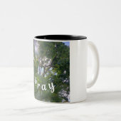 Tasse 2 Couleurs Rappel : « Priez » (Devant droit)
