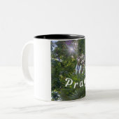Tasse 2 Couleurs Rappel : « Priez » (Devant gauche)