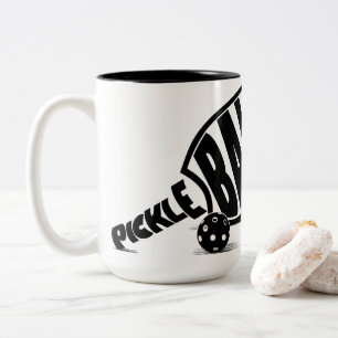 Tasse 2 Couleurs Raquette de Pickleball Noir Blanc Moderne