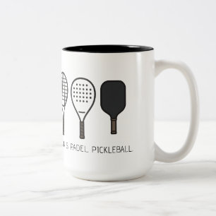 Tasse 2 Couleurs Raquettes personnalisées de tennis, padel et pickl