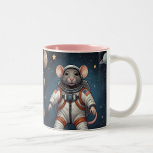 Tasse 2 Couleurs Rat dans un scaphandre Art pour enfants