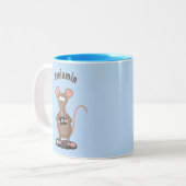 Tasse 2 Couleurs Rat drôle avec dessin animé de la caméra (Devant gauche)