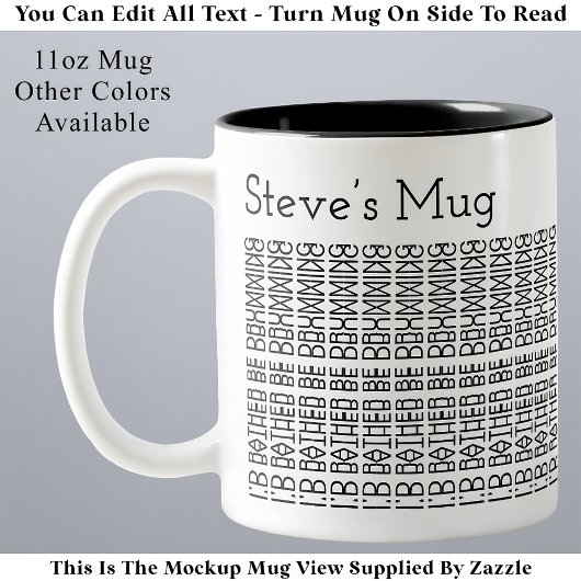 Tasse 2 Couleurs Rather Be Drumming & Name 154BW Hidden Message 