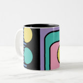 Tasse 2 Couleurs Rationalisation Moderne Style rétro Design géométr (Devant gauche)