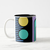 Tasse 2 Couleurs Rationalisation Moderne Style rétro Design géométr (Gauche)