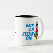 Tasse 2 Couleurs Raton laveur de bande dessinée (Devant droit)