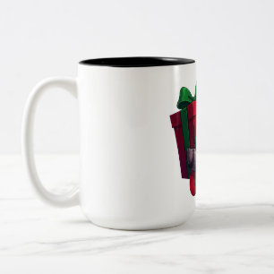 Tasse 2 Couleurs Raton laveur parmi les cadeaux emballés