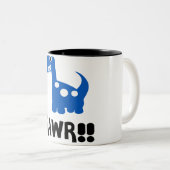 Tasse 2 Couleurs Rawr Dino Bleu (Devant droit)