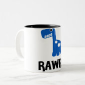 Tasse 2 Couleurs Rawr Dino Bleu (Devant gauche)
