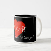 Tasse 2 Couleurs Rawr veut dire l'amour d'I que vous attaquez (Devant droit)