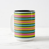 Tasse 2 Couleurs Rayé Décoratif (Devant gauche)