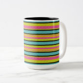 Tasse 2 Couleurs Rayé Décoratif (Devant droit)