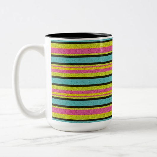 Tasse 2 Couleurs Rayé Décoratif (Gauche)