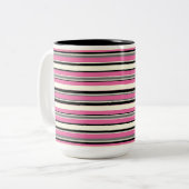 Tasse 2 Couleurs Rayé Décoratif (Devant gauche)