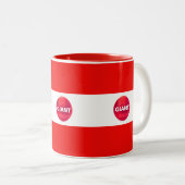 Tasse 2 Couleurs Rayé rouge et blanc (Devant droit)