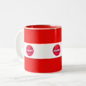 Tasse 2 Couleurs Rayé rouge et blanc (Devant gauche)