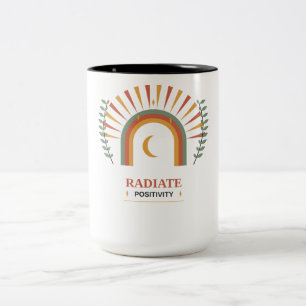 Tasse 2 Couleurs Rayonner de Positivité Bohème Céleste Soleil Lune