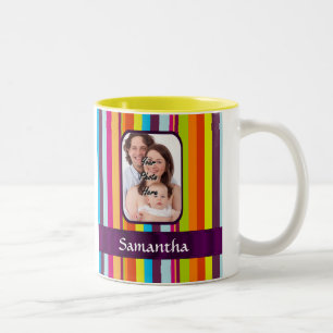 Tasse 2 Couleurs Rayure multicolore de sucrerie