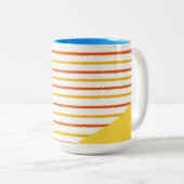 Tasse 2 Couleurs rayures abstraites art moderne (Devant droit)