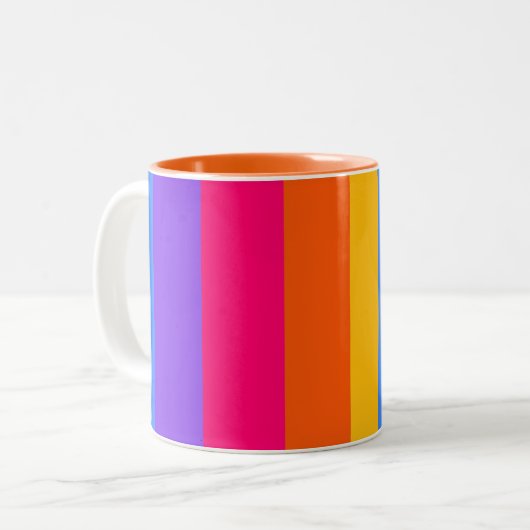 Tasse 2 Couleurs Rayures arc-en-ciel (Devant gauche)